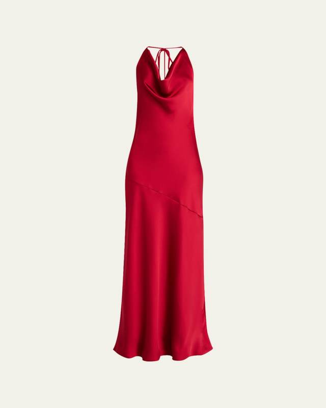 Haleigh Backless Cowl-Neck Gown